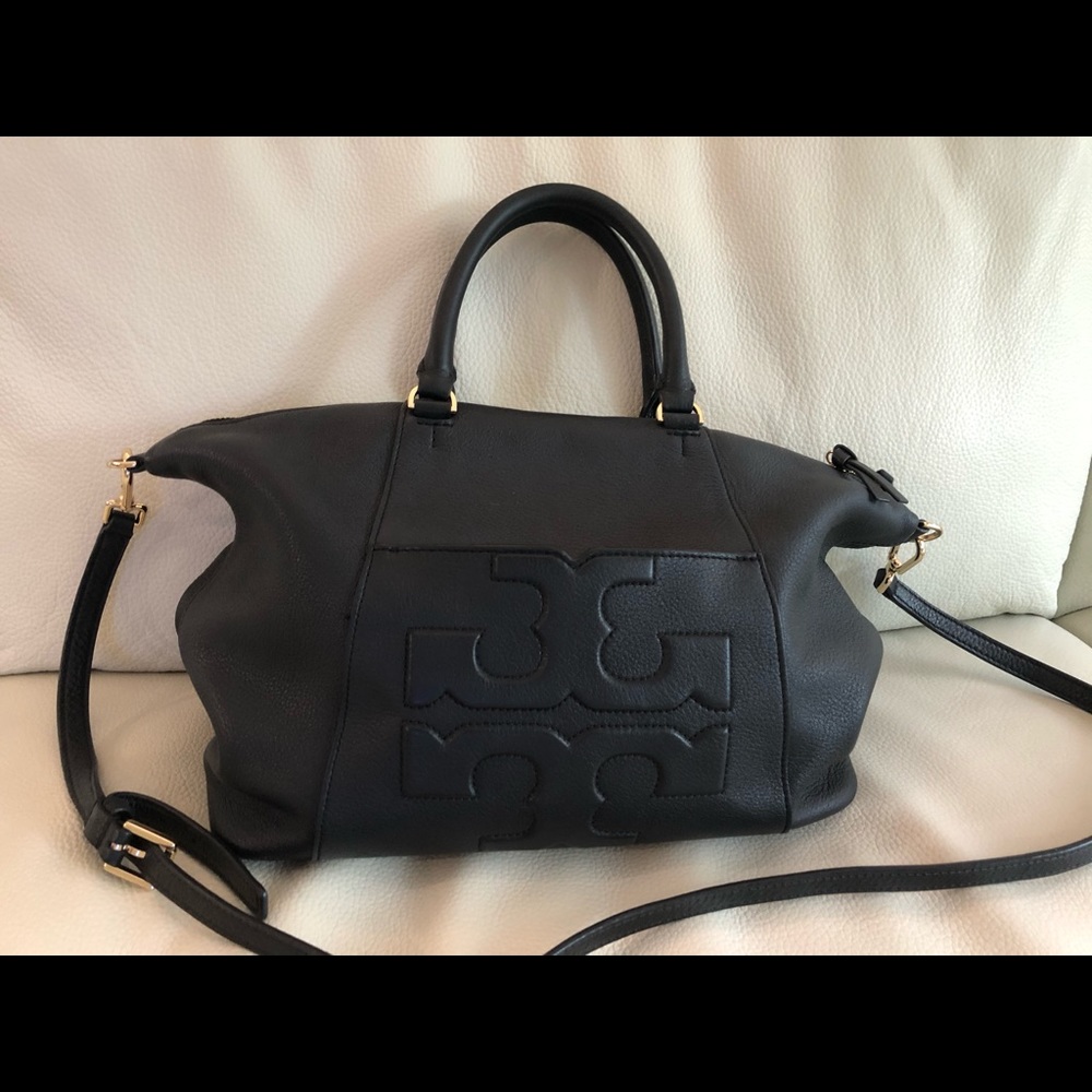 Tory Burch black leather tote bag